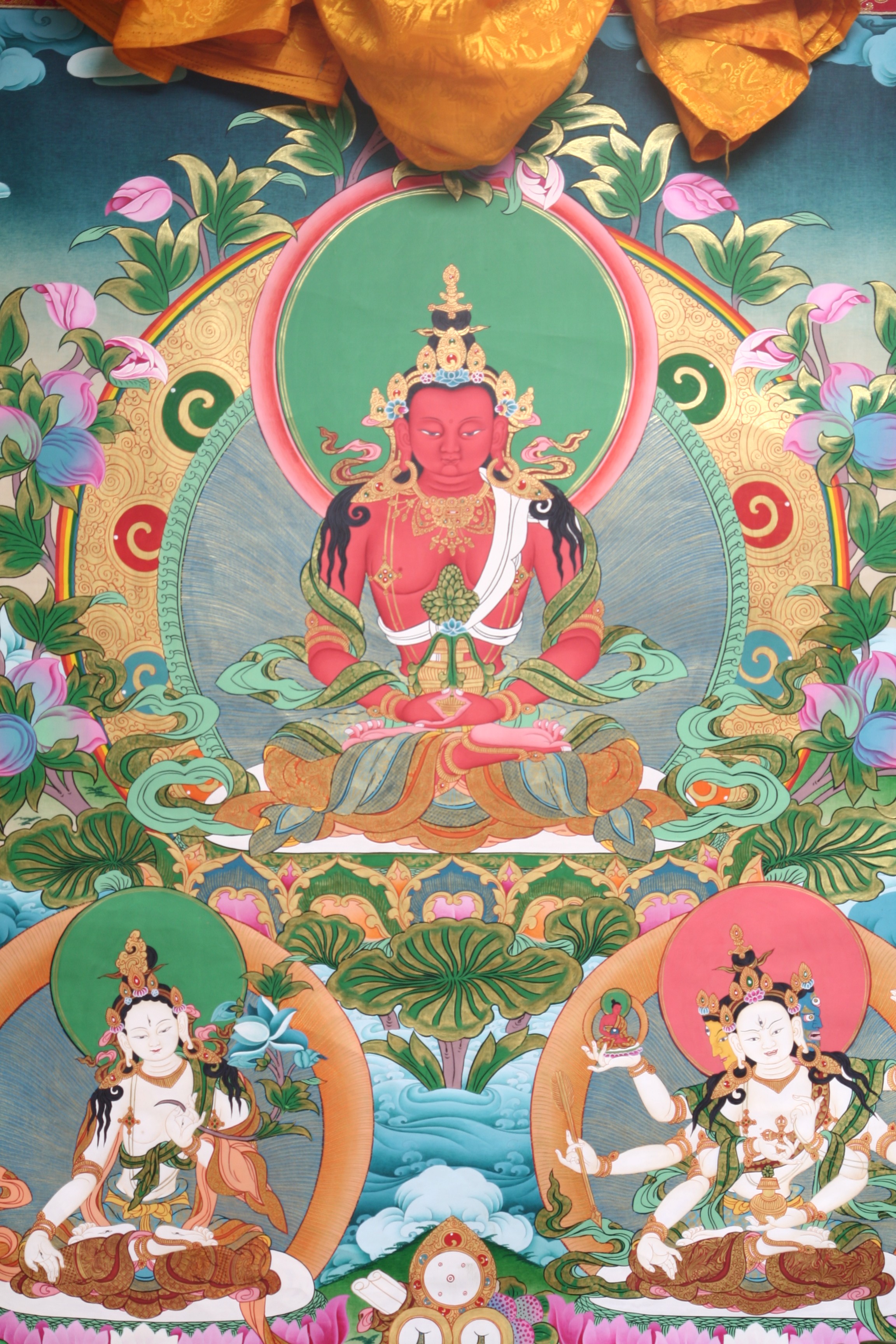 長壽佛三尊（唐卡）